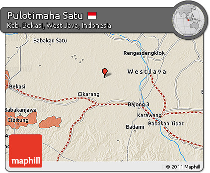 Shaded Relief 3D Map of Pulotimaha Satu