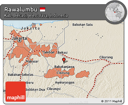 Shaded Relief 3D Map of Rawalumbu
