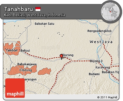 Shaded Relief 3D Map of Tanahbaru