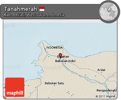 Shaded Relief 3D Map of Tanahmerah