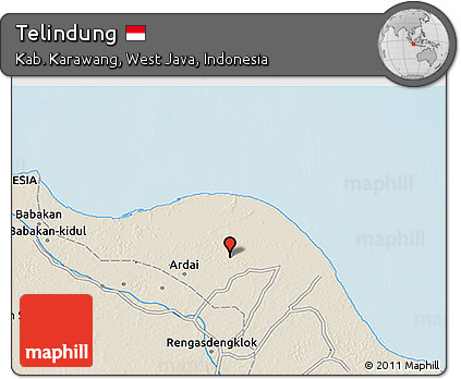 Shaded Relief 3D Map of Telindung