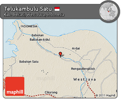 Shaded Relief 3D Map of Telukambulu Satu