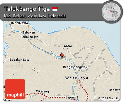 Shaded Relief 3D Map of Telukbango Tiga