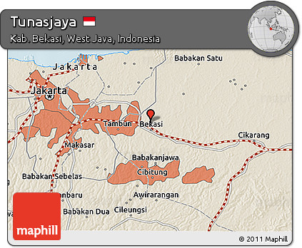 Shaded Relief 3D Map of Tunasjaya