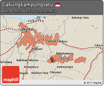 Shaded Relief 3D Map of Cakungkampungsetu