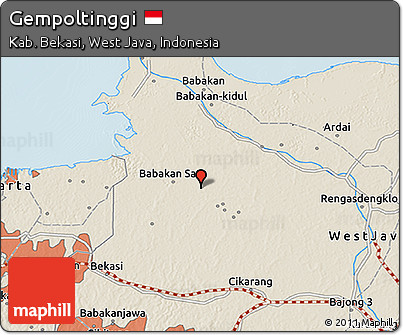 Shaded Relief 3D Map of Gempoltinggi