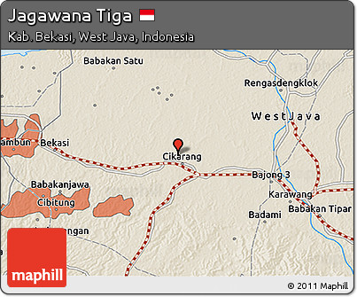 Shaded Relief 3D Map of Jagawana Tiga