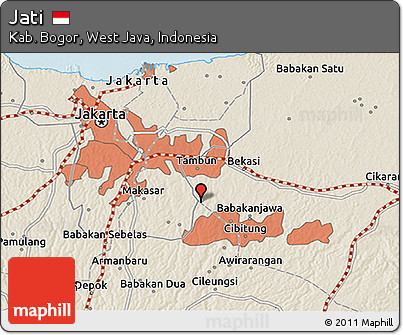 Shaded Relief 3D Map of Jati