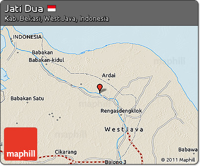 Shaded Relief 3D Map of Jati Dua