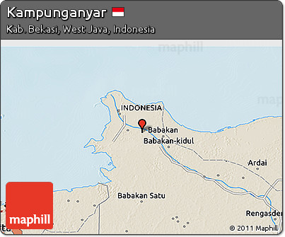 Shaded Relief 3D Map of Kampunganyar