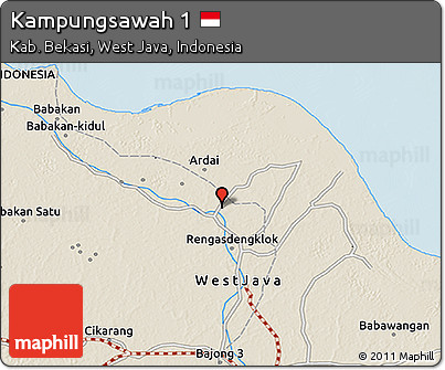 Shaded Relief 3D Map of Kampungsawah 1