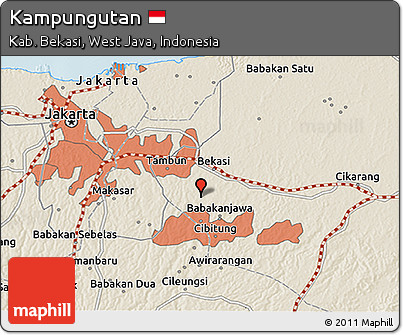Shaded Relief 3D Map of Kampungutan