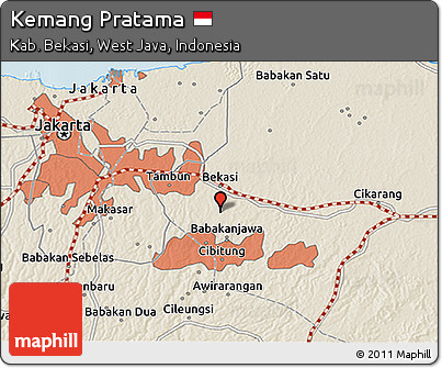 Shaded Relief 3D Map of Kemang Pratama