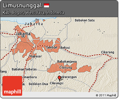 Shaded Relief 3D Map of Limusnunggal