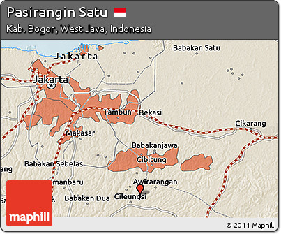 Shaded Relief 3D Map of Pasirangin Satu