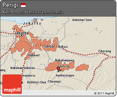 Shaded Relief 3D Map of Perigi