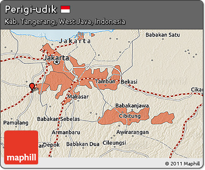 Shaded Relief 3D Map of Perigi-udik