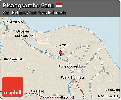 Shaded Relief 3D Map of Pisangsambo Satu