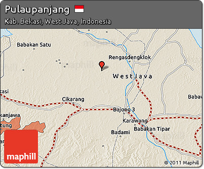 Shaded Relief 3D Map of Pulaupanjang