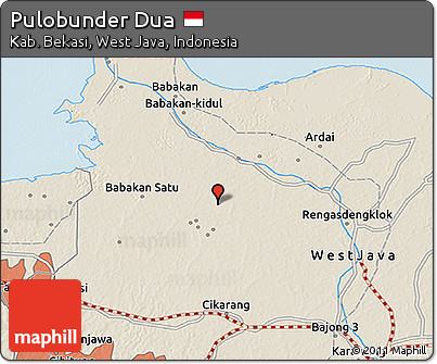 Shaded Relief 3D Map of Pulobunder Dua