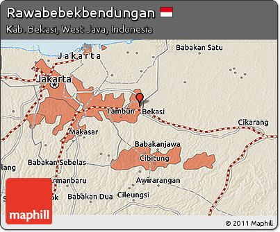 Shaded Relief 3D Map of Rawabebekbendungan