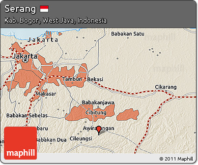Shaded Relief 3D Map of Serang