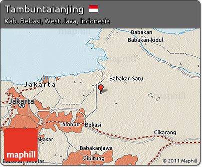 Shaded Relief 3D Map of Tambuntaianjing