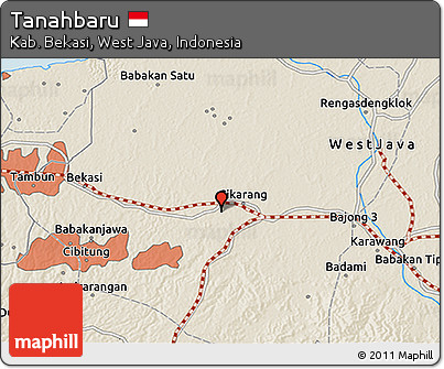 Shaded Relief 3D Map of Tanahbaru