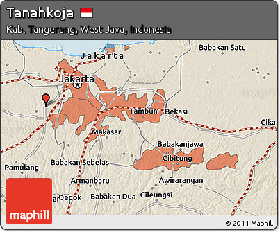 Shaded Relief 3D Map of Tanahkoja