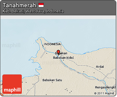 Shaded Relief 3D Map of Tanahmerah