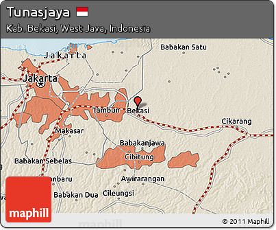 Shaded Relief 3D Map of Tunasjaya