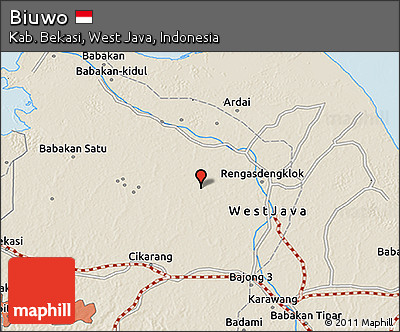 Shaded Relief 3D Map of Biuwo