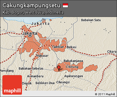 Shaded Relief 3D Map of Cakungkampungsetu
