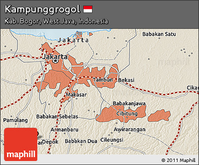 Shaded Relief 3D Map of Kampunggrogol