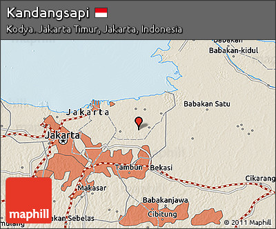 Shaded Relief 3D Map of Kandangsapi