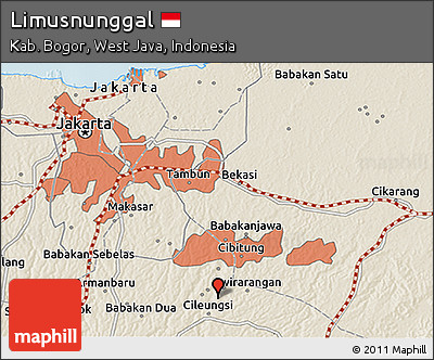 Shaded Relief 3D Map of Limusnunggal