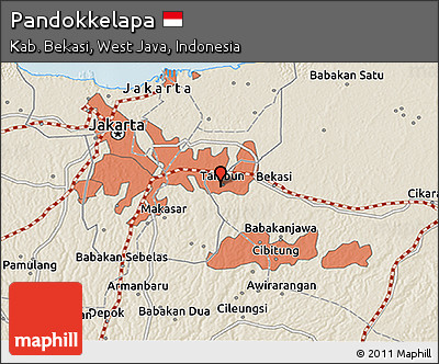 Shaded Relief 3D Map of Pandokkelapa