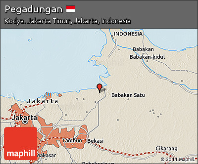 Shaded Relief 3D Map of Pegadungan
