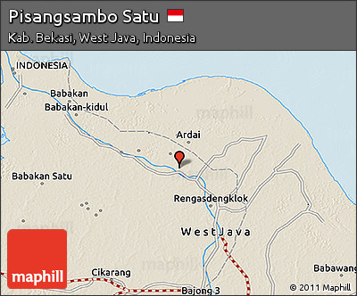 Shaded Relief 3D Map of Pisangsambo Satu