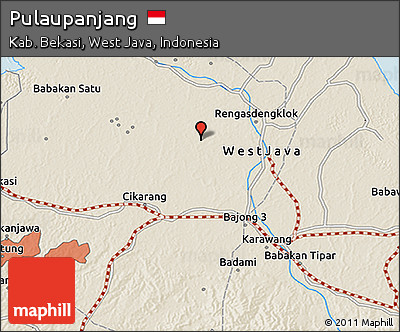 Shaded Relief 3D Map of Pulaupanjang