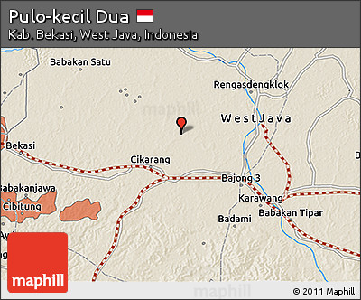Shaded Relief 3D Map of Pulo-kecil Dua