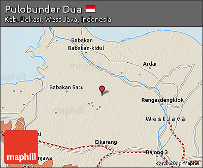 Shaded Relief 3D Map of Pulobunder Dua