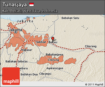 Shaded Relief 3D Map of Tunasjaya