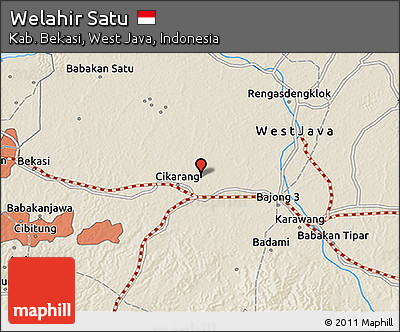Shaded Relief 3D Map of Welahir Satu