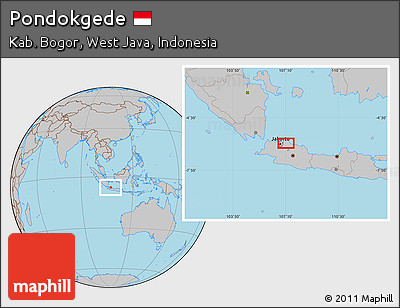 Gray Location Map of Pondokgede