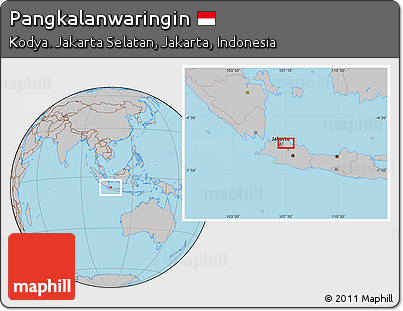 Gray Location Map of Pangkalanwaringin