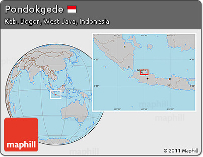 Gray Location Map of Pondokgede