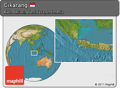 Satellite Location Map of Cikarang