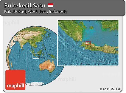 Satellite Location Map of Pulo-kecil Satu