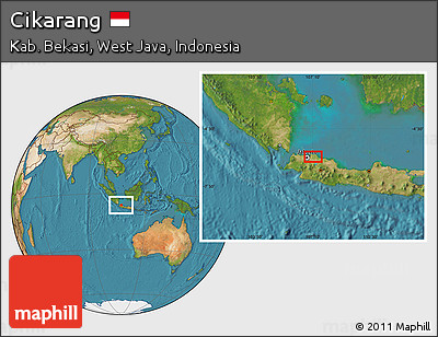 Satellite Location Map of Cikarang